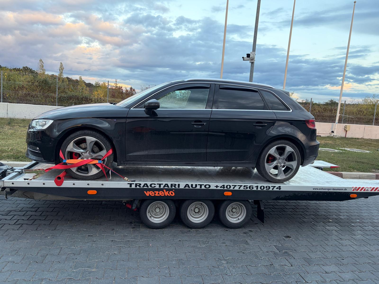 Autoturism asigurat pe platformă — GCN Tractări Auto