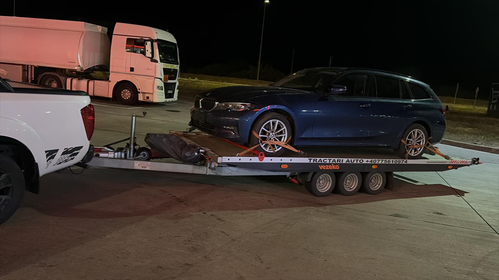 Intervenție de transport auto seara — GCN Tractări Auto